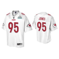 Men's Kansas City Chiefs #95 Chris Jones Super Bowl LIV Champions White Jersey