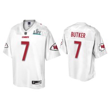 Men's Kansas City Chiefs #7 Harrison Butker Super Bowl LIV Champions White Jersey