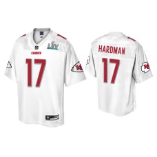 Men's Kansas City Chiefs #17 Mecole Hardman Super Bowl LIV Champions White Jersey