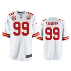 Men's Kansas City Chiefs #99 Khalen Saunders White 60th Season Game Jersey