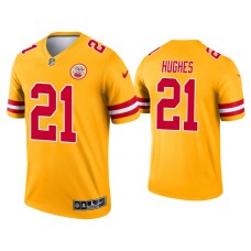 Men's Kansas City Chiefs #21 Mike Hughes Yellow Inverted Legend Jersey