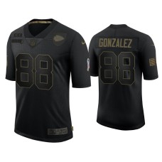 Men's Kansas City Chiefs #88 Tony Gonzalez Black 2020 Salute To Service Retired Jersey