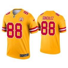 Men's Kansas City Chiefs #88 Tony Gonzalez Yellow Inverted Legend Jersey