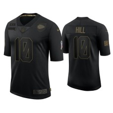 Men's Kansas City Chiefs #10 Tyreek Hill Black 2020 Salute To Service Limited Jersey