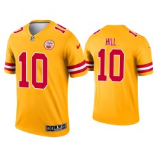 Men's Kansas City Chiefs #10 Tyreek Hill Yellow Inverted Legend Jersey