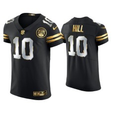 Men's Kansas City Chiefs #10 Tyreek Hill Black Golden Edition Elite Jersey