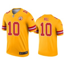 Men's Kansas City Chiefs #10 Tyreek Hill Gold Inverted Legend Jersey