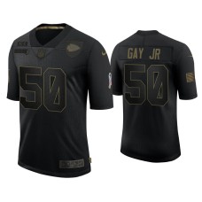 Men's Kansas City Chiefs #50 Willie Gay Jr. Black 2020 Salute To Service Limited Jersey