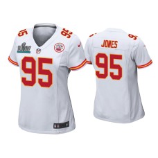 Women's Kansas City Chiefs #95 Chris Jones Super Bowl LIV White Game Jersey