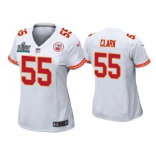 Women's Kansas City Chiefs #55 Frank Clark Super Bowl LIV White Game Jersey