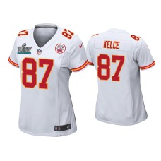 Women's Kansas City Chiefs #87 Travis Kelce Super Bowl LIV White Game Jersey