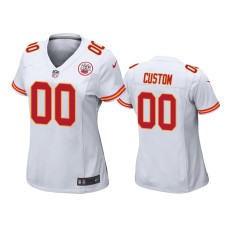 Women's Kansas City Chiefs #00 White Custom Nike Game Jersey