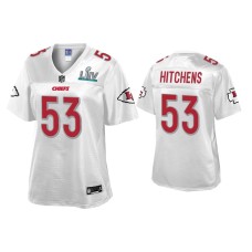 Women's Kansas City Chiefs #53 Anthony Hitchens Super Bowl LIV Champions White Jersey