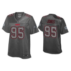 Women's Kansas City Chiefs #95 Chris Jones Static Fashion Heather Charcoal Jersey