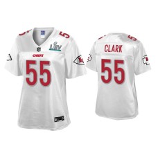 Women's Kansas City Chiefs #55 Frank Clark Super Bowl LIV Champions White Jersey