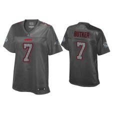 Women's Kansas City Chiefs #7 Harrison Butker Static Fashion Heather Charcoal Jersey