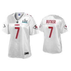 Women's Kansas City Chiefs #7 Harrison Butker Super Bowl LIV Champions White Jersey