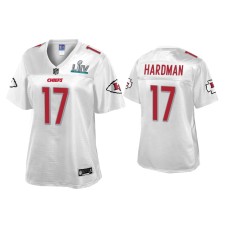 Women's Kansas City Chiefs #17 Mecole Hardman Super Bowl LIV Champions White Jersey