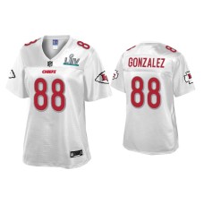 Women's Kansas City Chiefs #88 Tony Gonzalez Super Bowl LIV Champions White Jersey