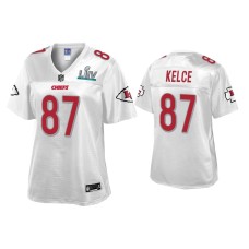 Women's Kansas City Chiefs #87 Travis Kelce Super Bowl LIV Champions White Jersey