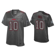 Women's Kansas City Chiefs #10 Tyreek Hill Static Fashion Heather Charcoal Jersey