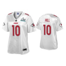 Women's Kansas City Chiefs #10 Tyreek Hill Super Bowl LIV Champions White Jersey