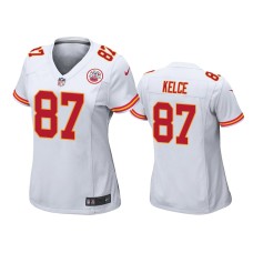 Women's Kansas City Chiefs #87 White Travis Kelce Nike Game Jersey