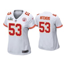 Women's Kansas City Chiefs #53 Anthony Hitchens Super Bowl LV White Game Jersey