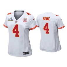 Women's Kansas City Chiefs #4 Chad Henne Super Bowl LV White Game Jersey