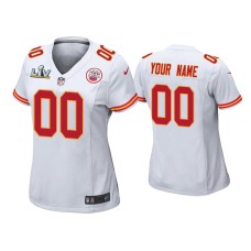 Women's Kansas City Chiefs #00 Custom Super Bowl LV White Game Jersey