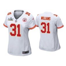 Women's Kansas City Chiefs #31 Darrel Williams Super Bowl LV White Game Jersey