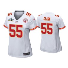 Women's Kansas City Chiefs #55 Frank Clark Super Bowl LV White Game Jersey