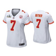 Women's Kansas City Chiefs #7 Harrison Butker Super Bowl LV White Game Jersey