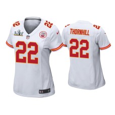 Women's Kansas City Chiefs #22 Juan Thornhill Super Bowl LV White Game Jersey