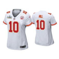 Women's Kansas City Chiefs #10 Tyreek Hill Super Bowl LV White Game Jersey