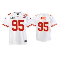 Youth Kansas City Chiefs #95 Chris Jones Super Bowl LV White Game Jersey