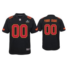 Youth Kansas City Chiefs #00 Custom Super Bowl LV Black Game Fashion Jersey