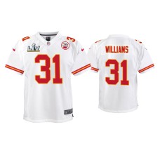 Youth Kansas City Chiefs #31 Darrel Williams Super Bowl LV White Game Jersey