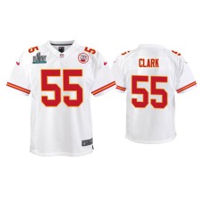 Youth Kansas City Chiefs #55 Frank Clark Super Bowl LIV White Game Jersey