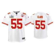 Youth Kansas City Chiefs #55 Frank Clark Super Bowl LV White Game Jersey