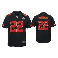 Youth Kansas City Chiefs #22 Juan Thornhill Super Bowl LV Black Game Fashion Jersey