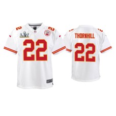 Youth Kansas City Chiefs #22 Juan Thornhill Super Bowl LV White Game Jersey