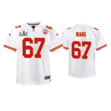 Youth Kansas City Chiefs #67 Lucas Niang Super Bowl LV White Game Jersey