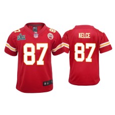 Youth Kansas City Chiefs #87 Travis Kelce Super Bowl LIV Red Game Jersey