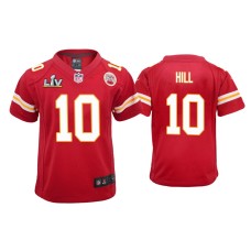 Youth Kansas City Chiefs #10 Tyreek Hill Super Bowl LV Red Game Jersey