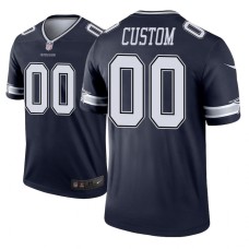 Men's Dallas Cowboys #00 Custom Navy Nike legend color rush Jersey