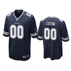 Men's Dallas Cowboys #00 Navy Custom Nike Game Jersey