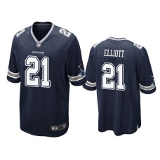 Men's Dallas Cowboys #21 Navy Ezekiel Elliott Nike Game Jersey