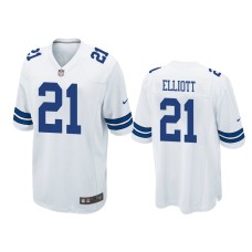 Men's Dallas Cowboys #21 White Men's Ezekiel Elliott Nike Game Jersey