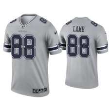 Men's Dallas Cowboys #88 CeeDee Lamb Gray Inverted Legend Jersey